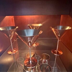 Stylish Copper Plated Martini Glass Set